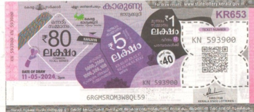 Karunya Weekly Lottery KR-653 11.05.2024