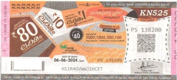 Karunya plus Weekly Lottery KN-525 06.06.2024