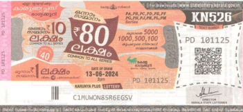 Karunya plus Weekly Lottery KN-526 13.06.2024