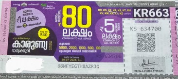 Karunya Weekly Lottery KR-663 20.07.2024