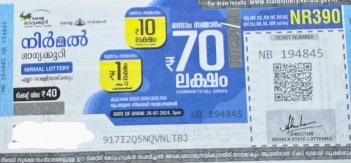 NIRMAL Weekly Lottery NR-390 held on  26.07.2024