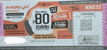 Karunya plus Weekly Lottery held on 01.08.2024