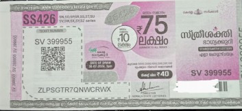 Sthree sakthi Weekly Lottery SS-426 30.07.2024