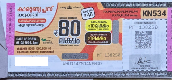 Karunya plus Weekly Lottery held on 08.08.2024