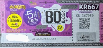 Karunya Weekly Lottery KR-667 17.08.2024