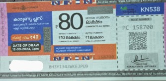 Karunya plus Weekly Lottery held on 12.09.2024