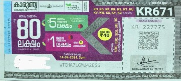 Karunya Weekly Lottery held on 14.09.2024