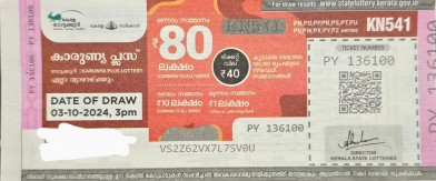 Karunya plus Weekly Lottery KN-541 03.10.2024