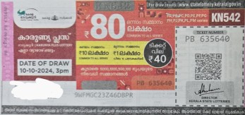 Karunya plus Weekly Lottery KN-542 10.10.2024