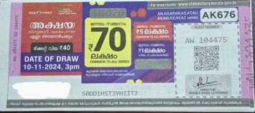 Akshaya Weekly Lottery AK-676 10.11.2024