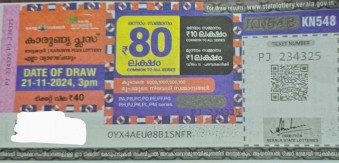 Karunya plus Weekly Lottery held on 21.11.2024