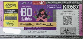 Karunya Weekly Lottery held on 04.01.2025