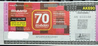 Akshaya Weekly Lottery held on 23.02.2025