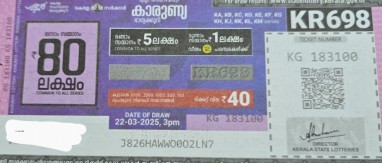 Karunya Weekly Lottery held on 29.03.2025